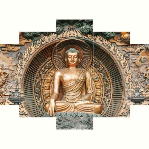 Buddha Set of Five 3D Framed Paintings