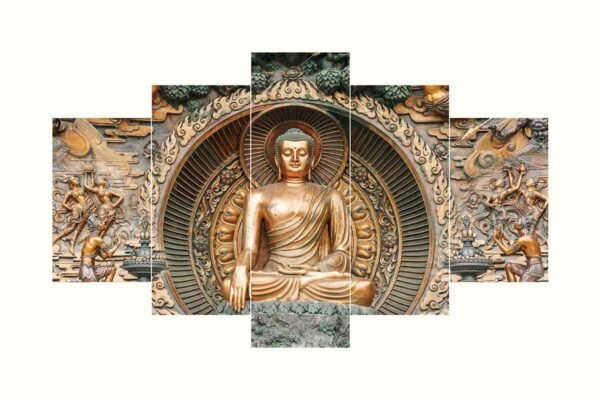 Buddha Set of Five 3D Framed Paintings
